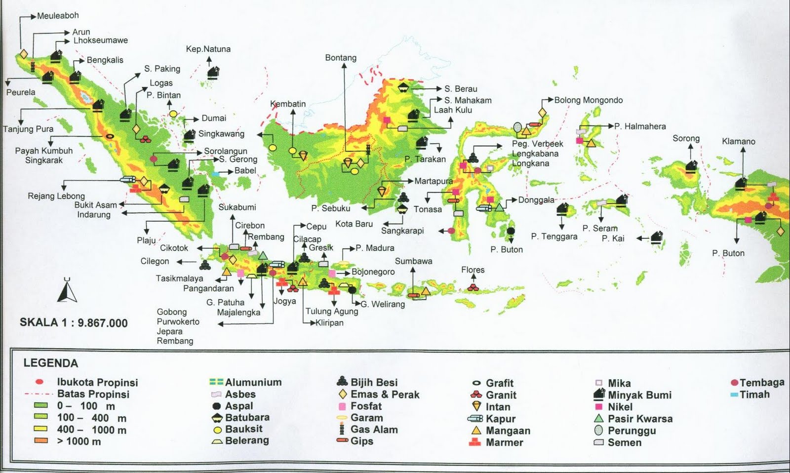 peta hasil tambang di indonesia