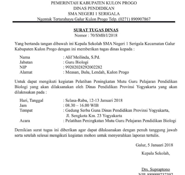 Pengertian Surat Tugas Ciri Fungsi Tujuan Dan Contoh