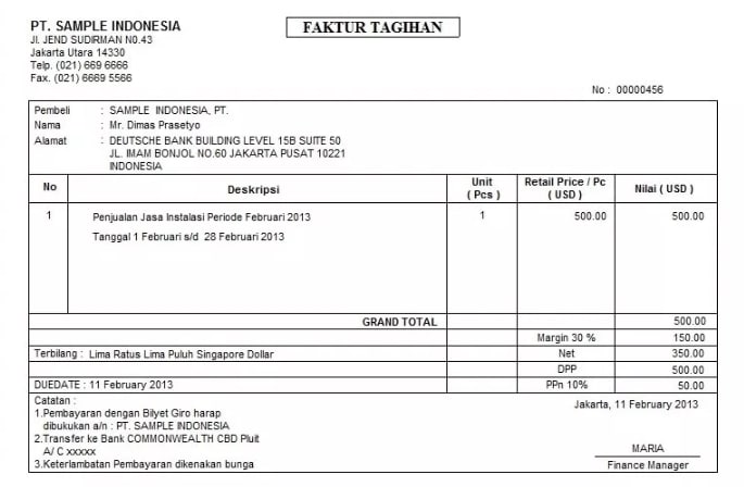 Pengertian Faktur Ciri Fungsi Macam Jenis Dan Contohnya