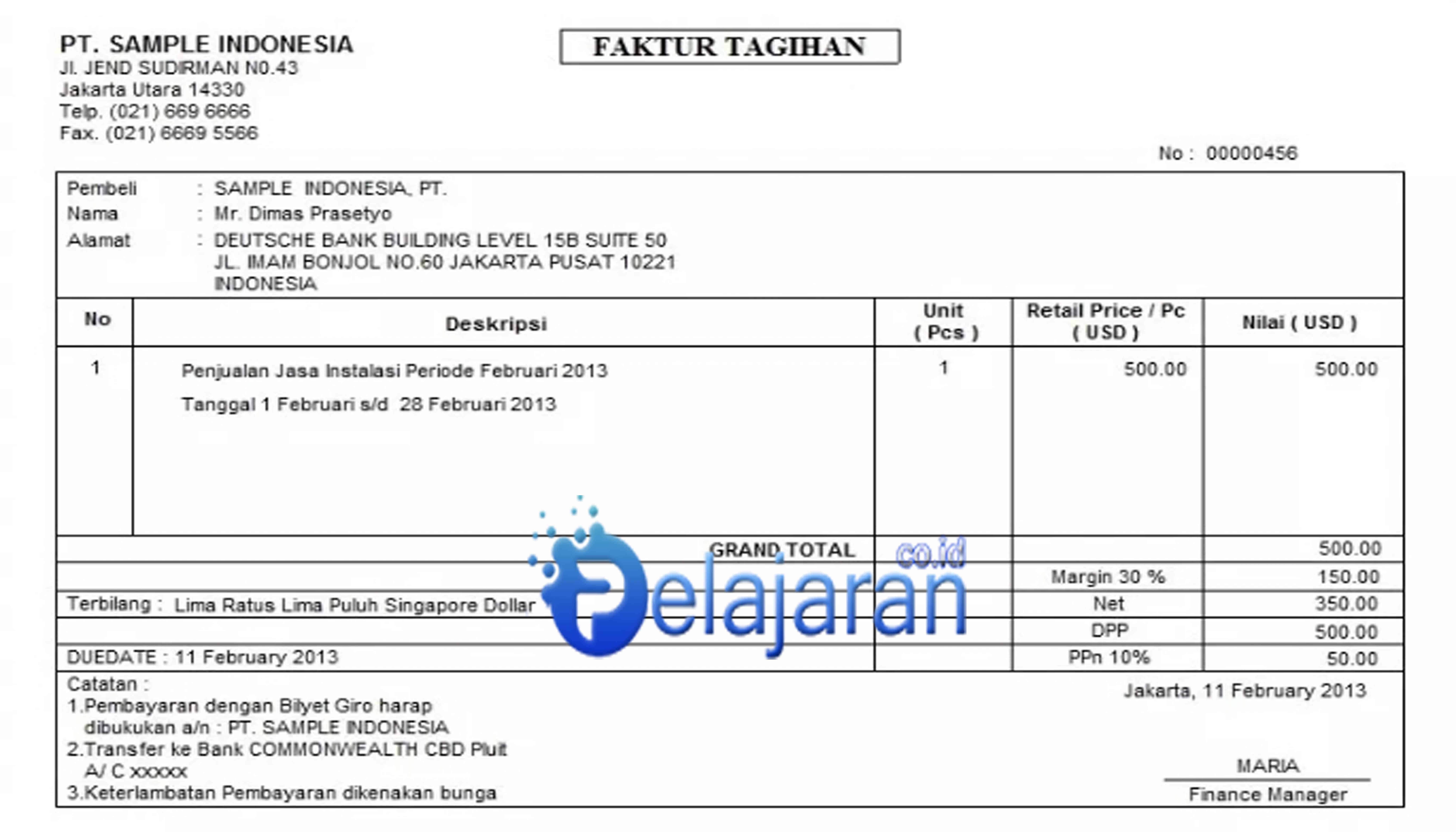 Pengertian Faktur Ciri Fungsi Macam Jenis Dan Contohnya