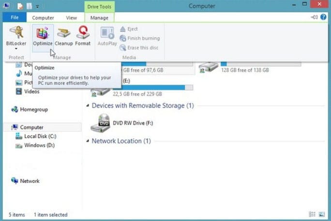 defrag on windows 8